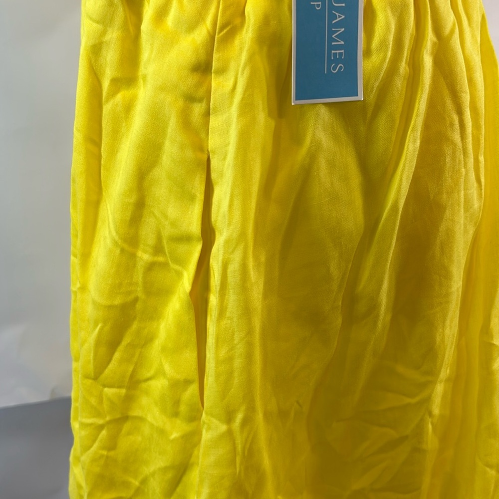 Draper James RSVP | Smocked Waist Yellow Linen Blend Dress | Medium - Picture 10 of 15